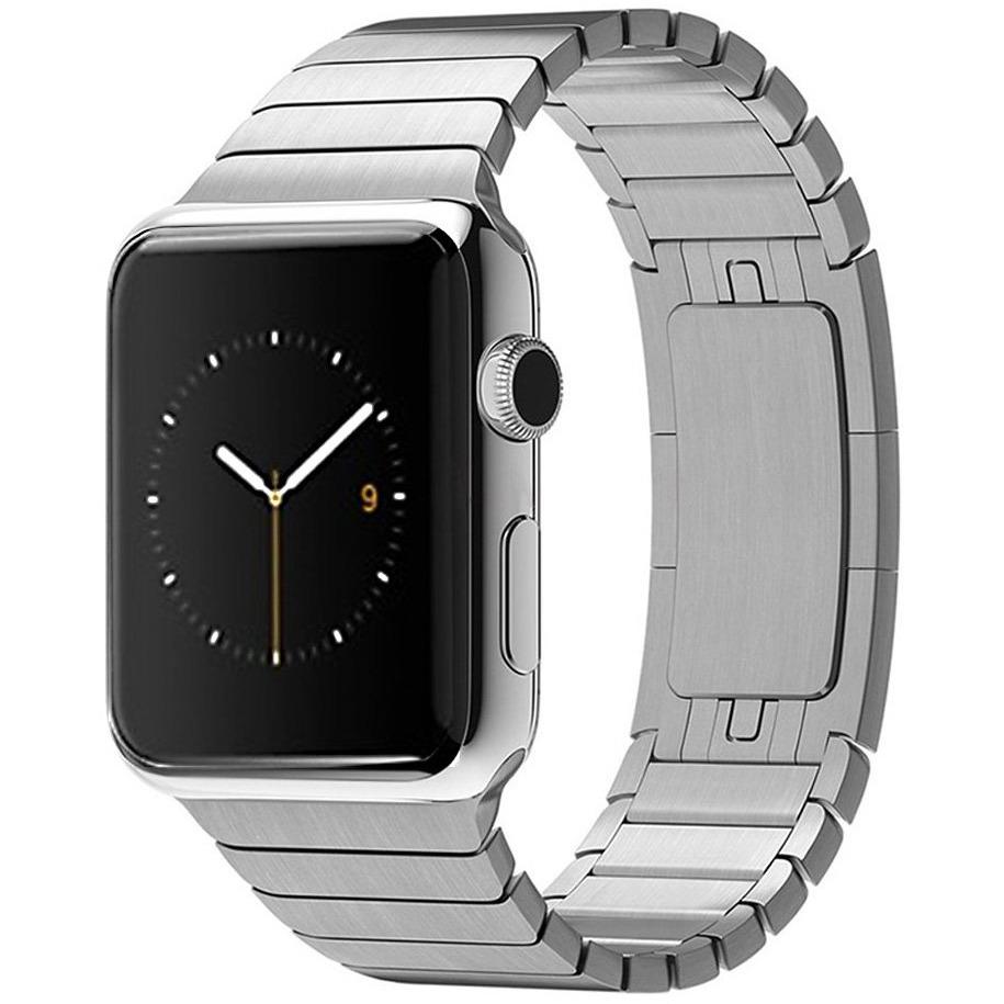 Silver link apple watch band hot sale