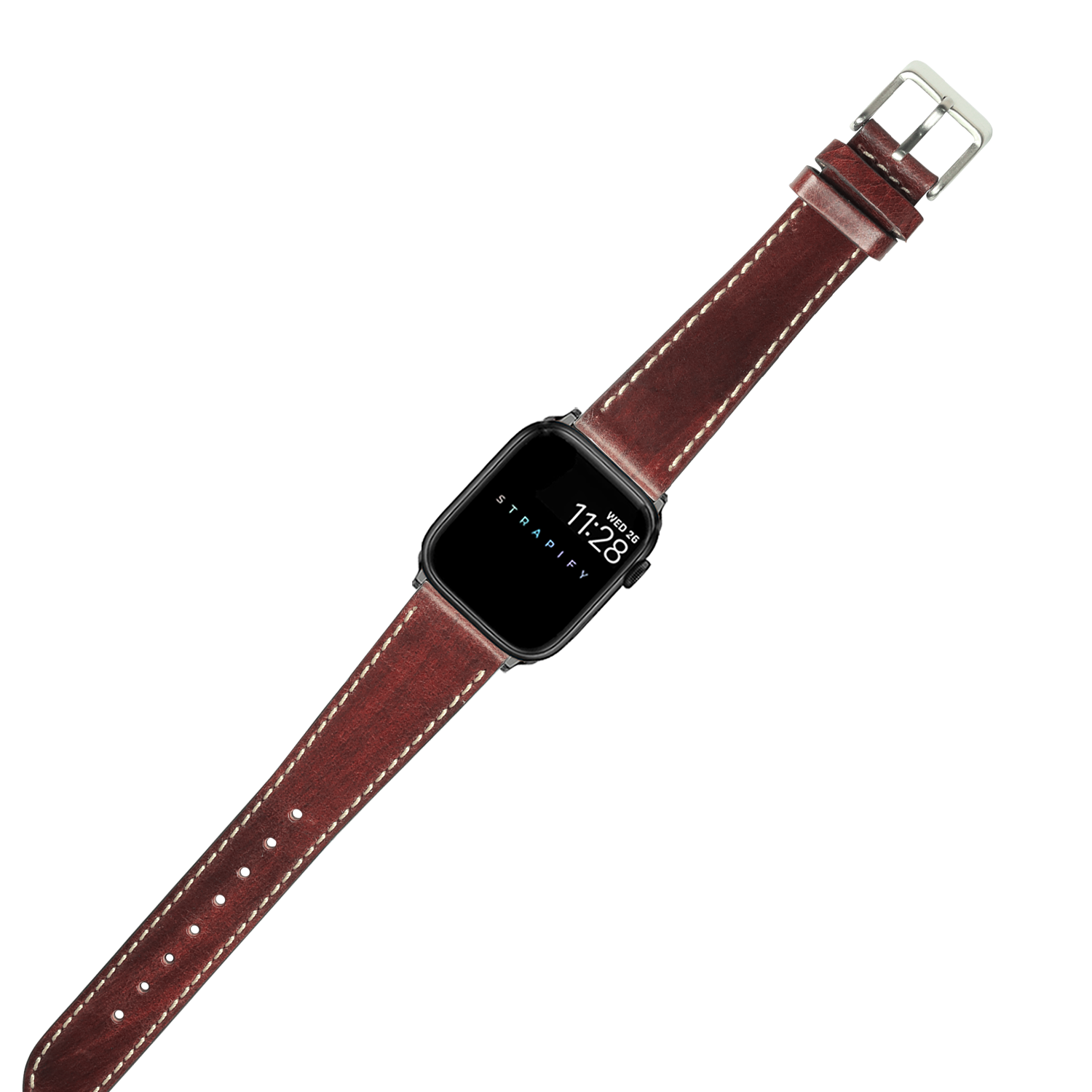 [Apple Watch] Vintage Leather - Smoked Dark Brown | Contrast Stitching