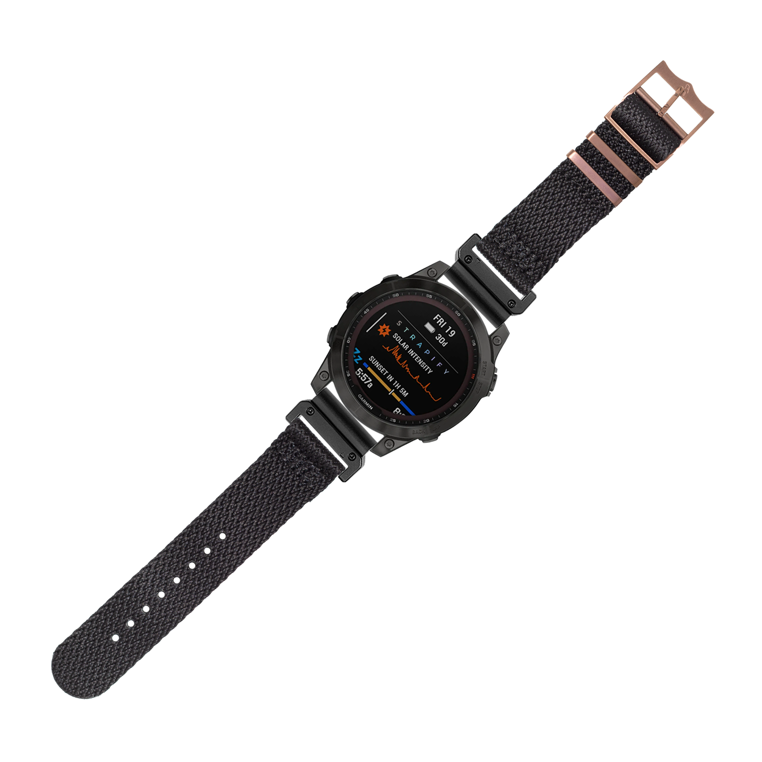 [QuickFit] Sharktooth Militex - Black [Bronze Coloured Hardware] 22mm