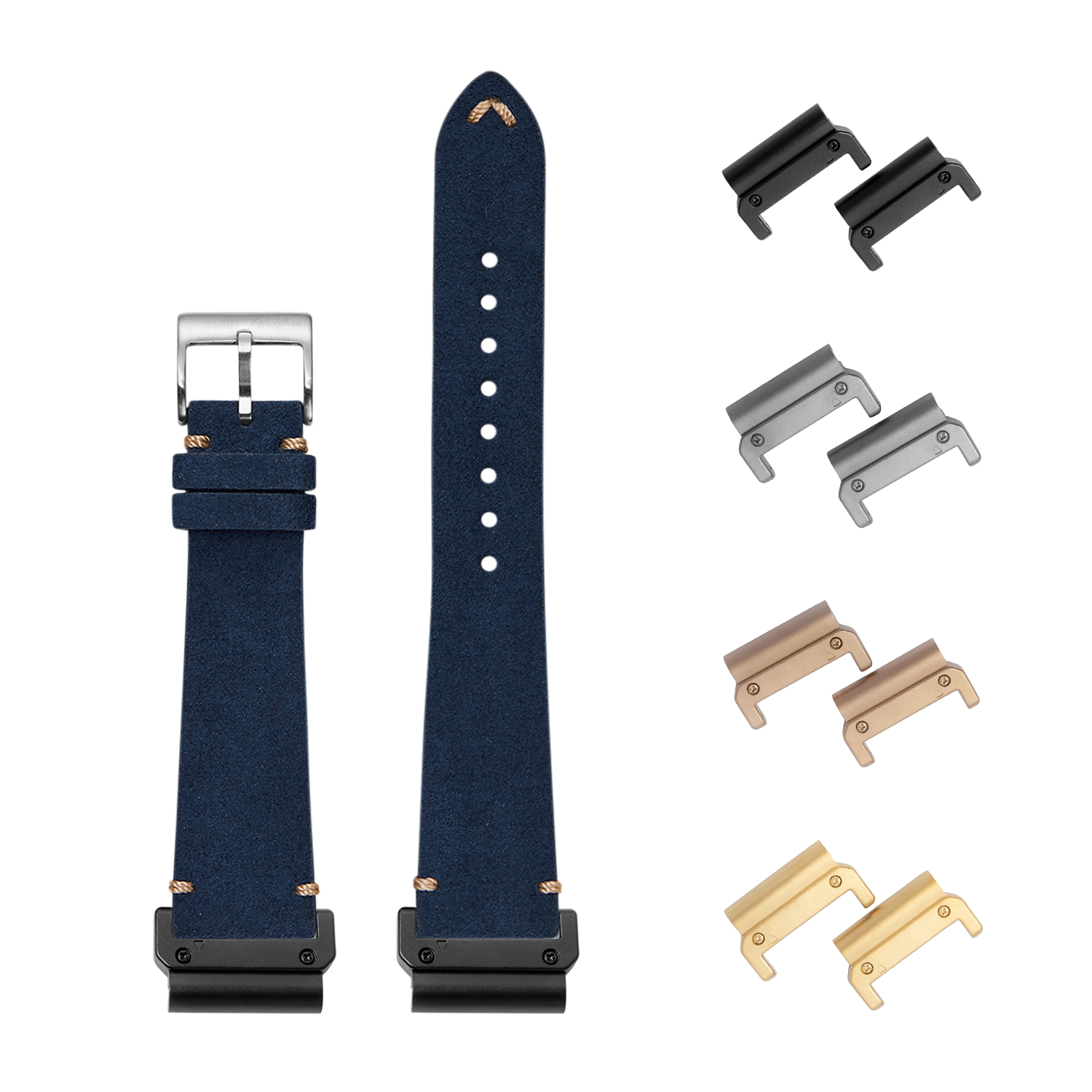 [QuickFit] Alcantara Leather - Vintage  - Navy Blue 26mm