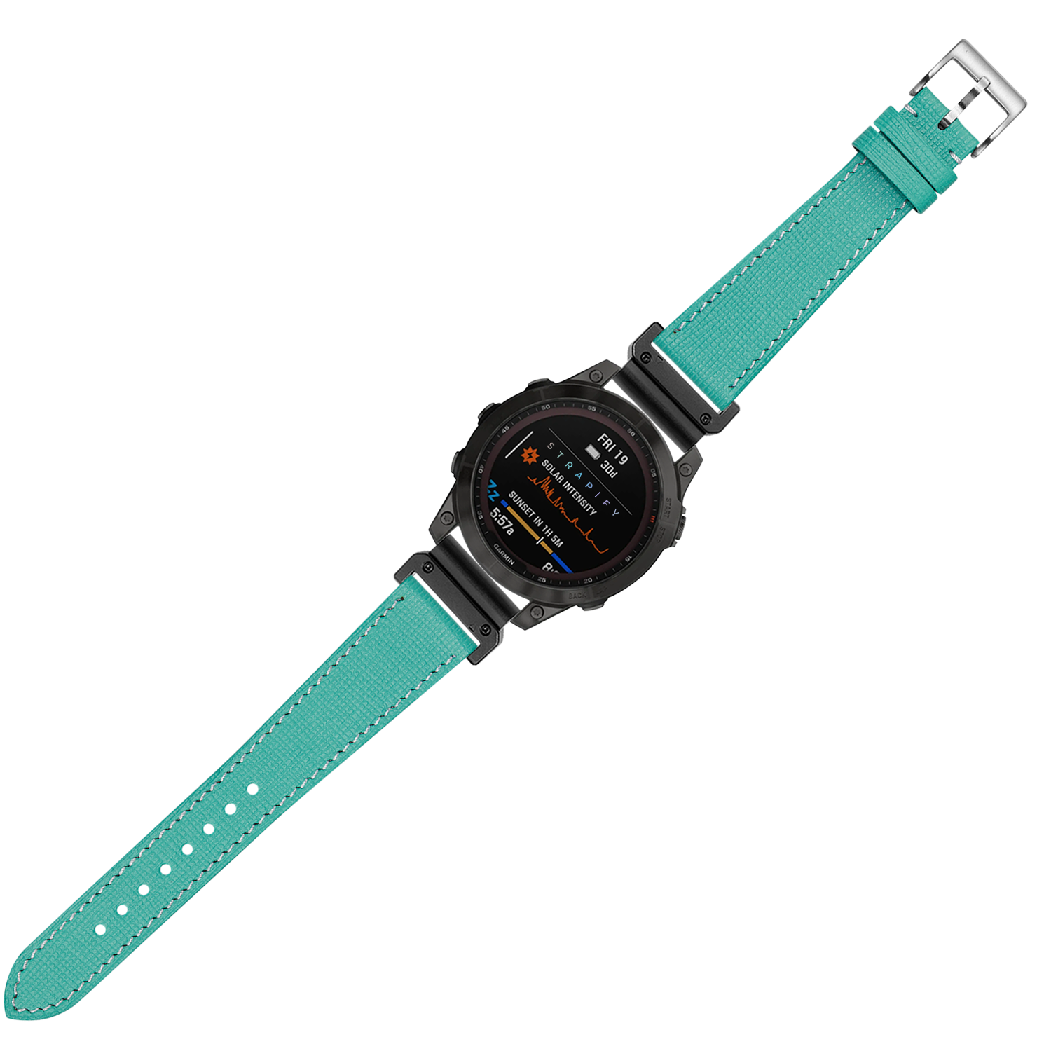 [QuickFit] Chevre Saffiano Leather - Tiffany Blue with White Stitching 26mm