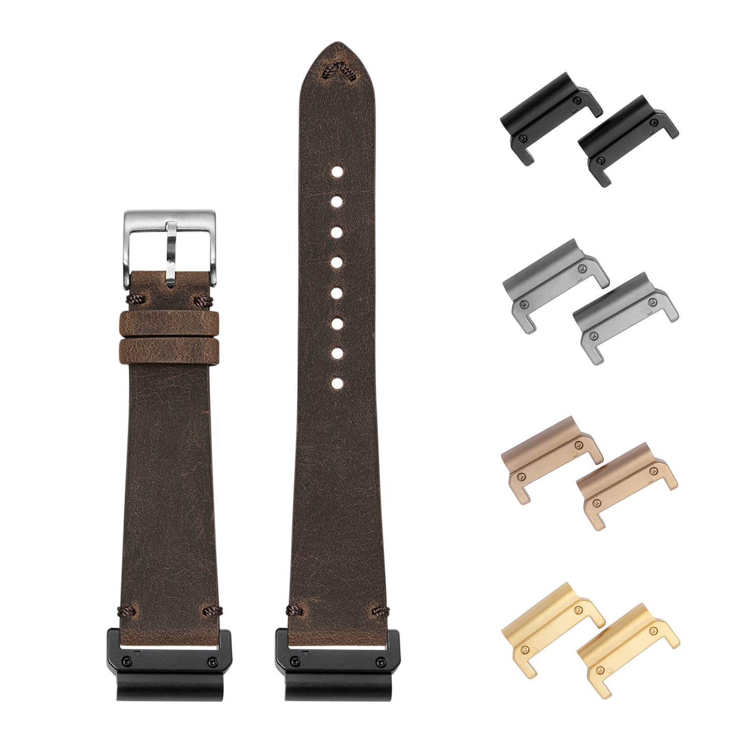 [QuickFit] Vintage Crazy Horse Leather  - Brown 26mm