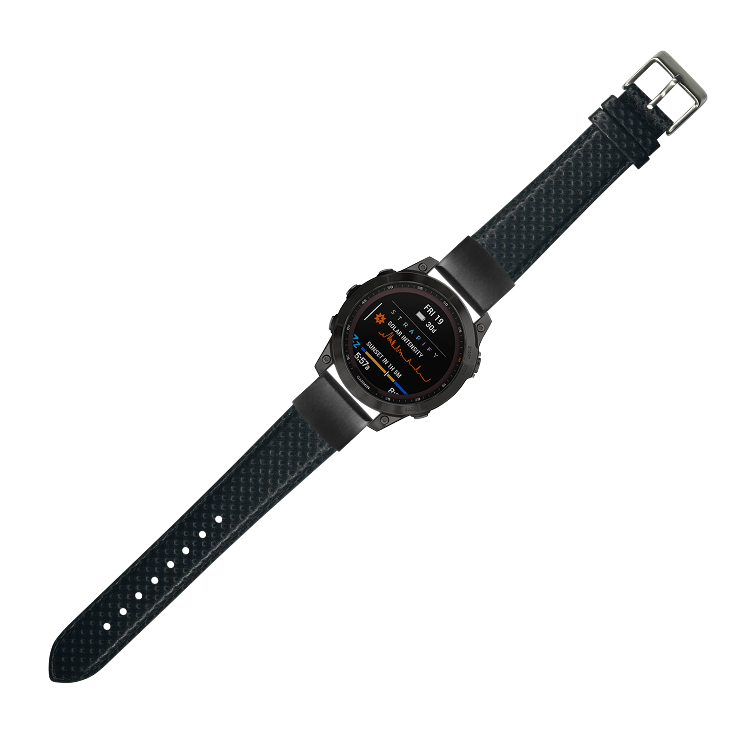 [QuickFit] Perforated Racing Leather Straps - Black 20mm