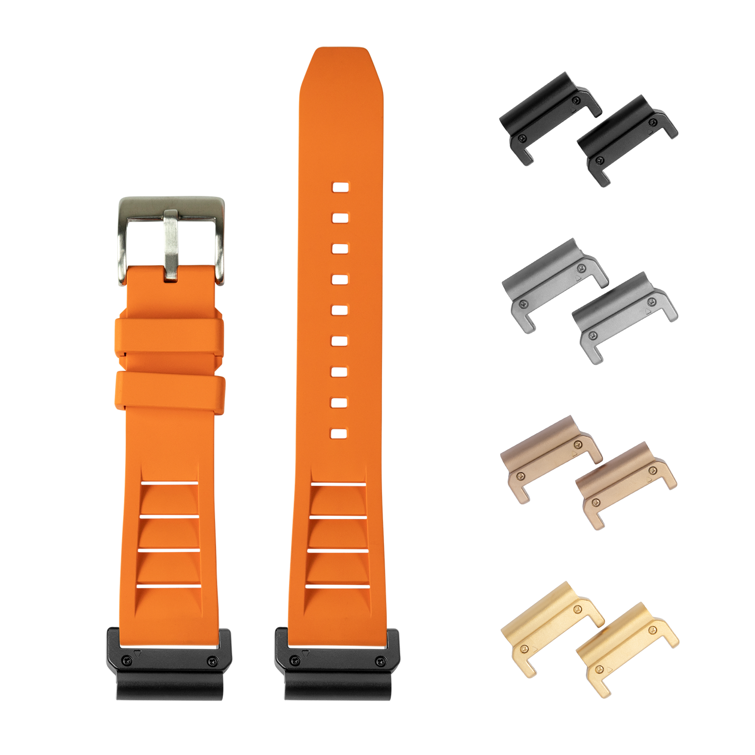 [QuickFit] Shark Fin FKM Rubber - Orange 26mm