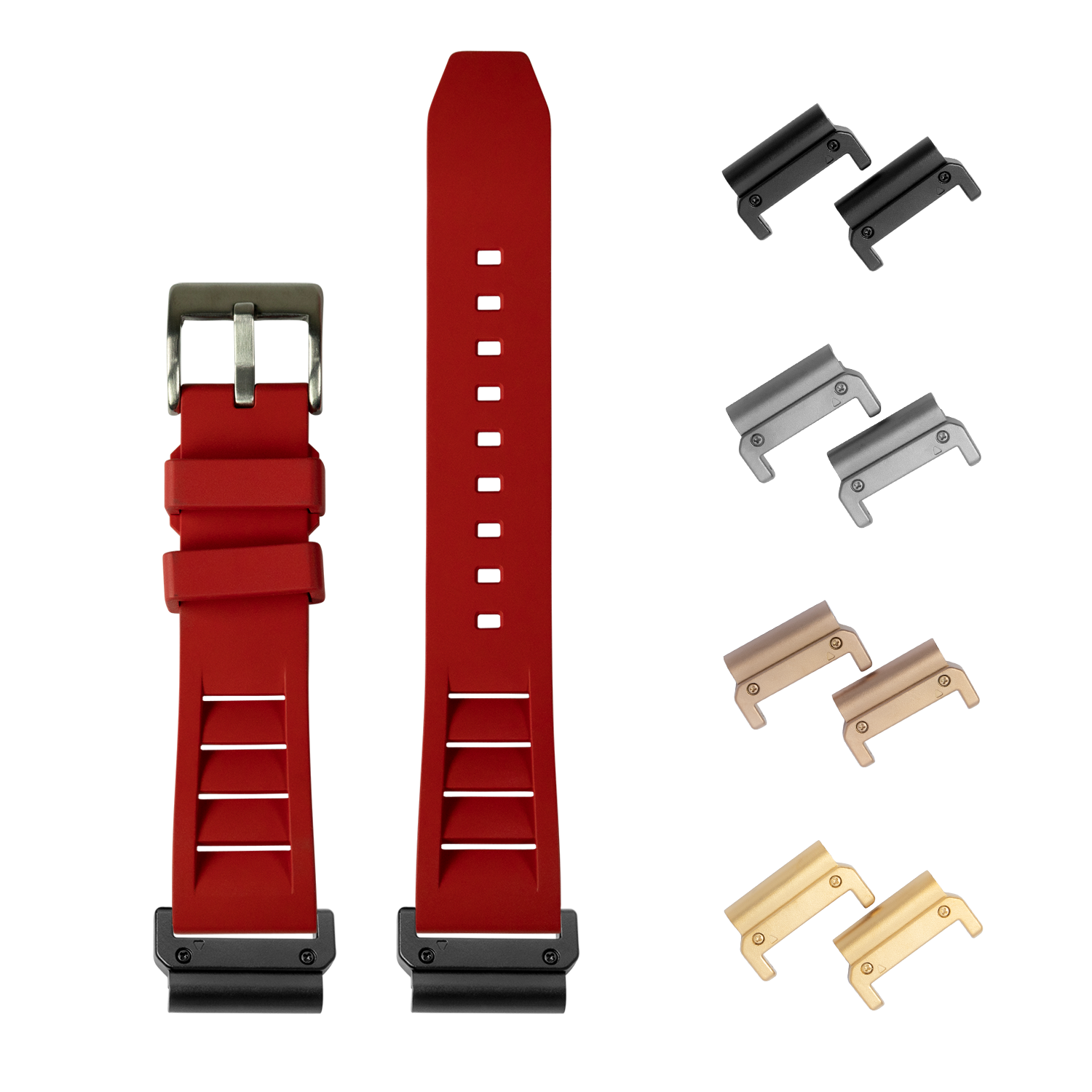 [QuickFit] Shark Fin FKM Rubber - Red 26mm