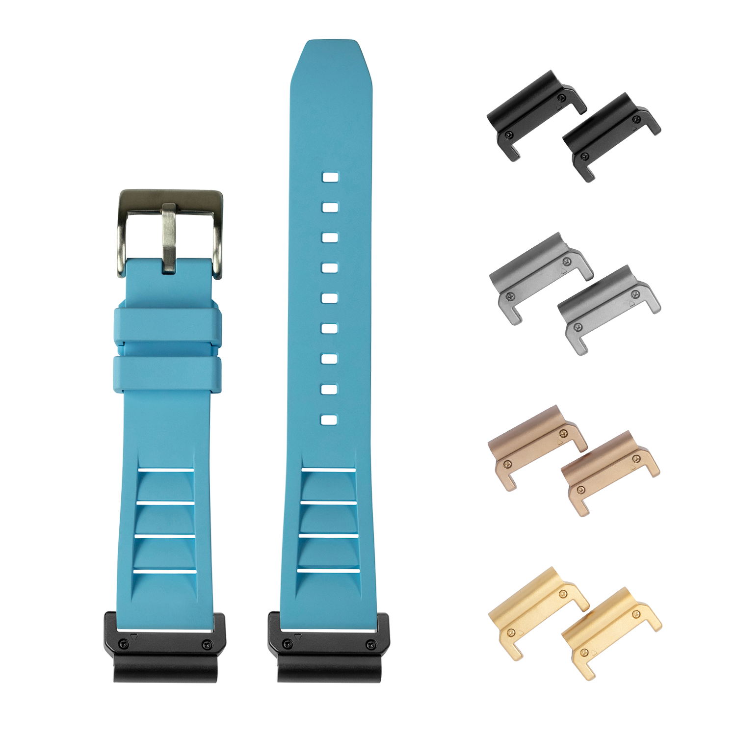 [QuickFit] Shark Fin FKM Rubber - Sky Blue 26mm