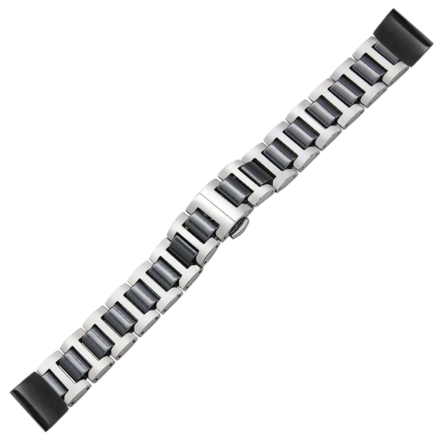 [QuickFit] Ceramic Bracelet - Silver / Black 20mm