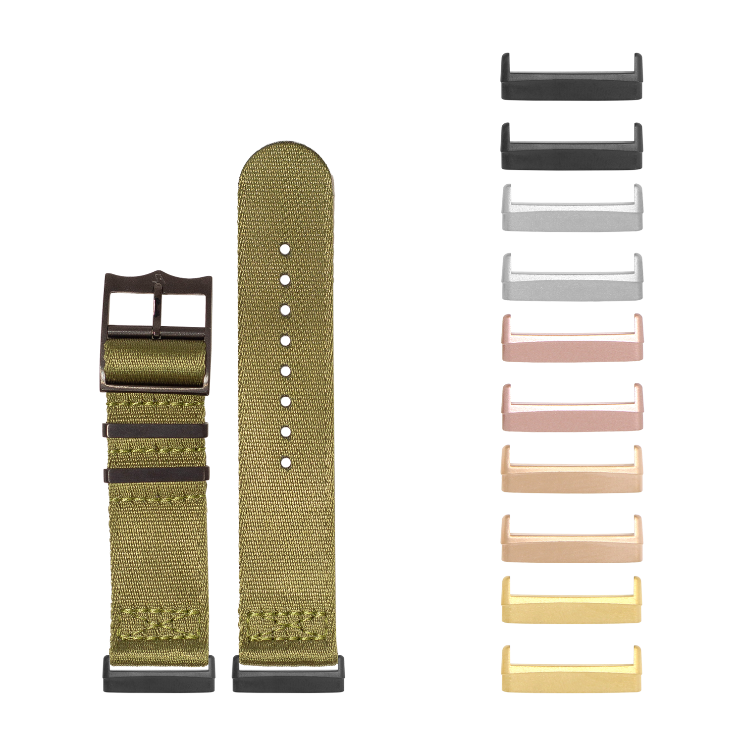 [Fitbit Versa 3 & 4/Sense 1 & 2] Ultra Militex - Army Green [Black Hardware]