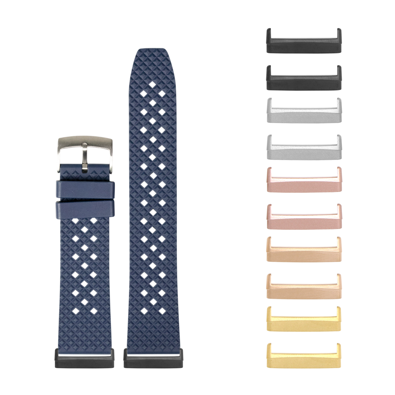 [Fitbit Versa 3 & 4/Sense 1 & 2] King Honeycomb FKM Rubber - Navy Blue