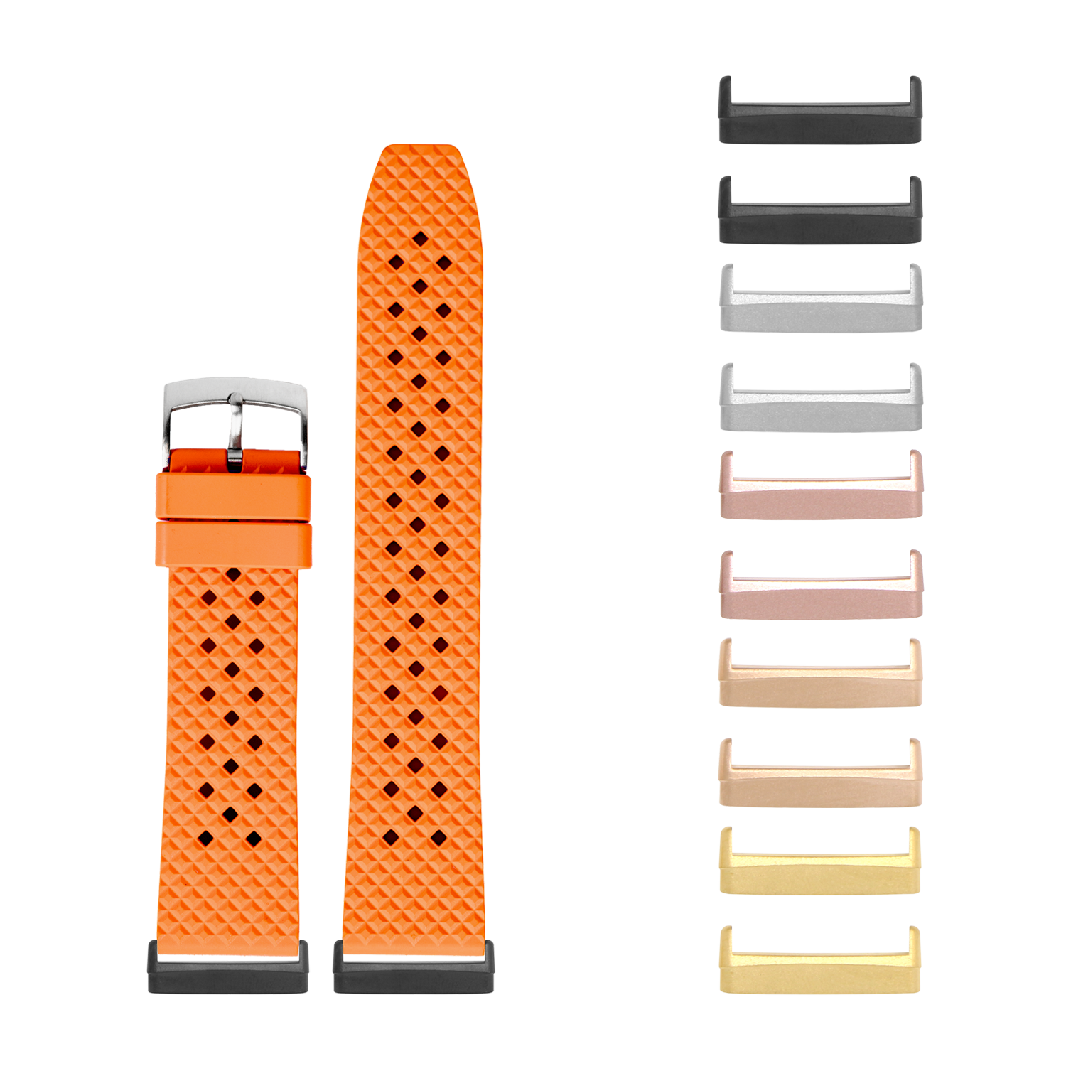 [Fitbit Versa 3 & 4/Sense 1 & 2] King Honeycomb FKM Rubber - Orange