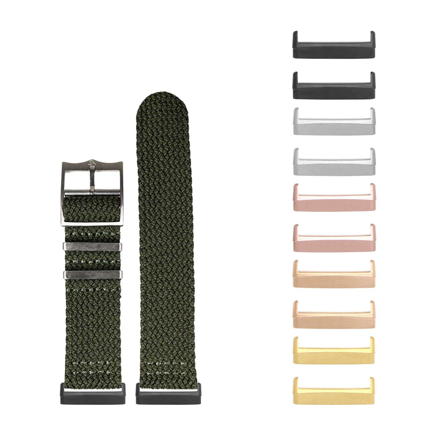 [Fitbit Versa 3 & 4/Sense 1 & 2] Perlon - Two Tone Army Green