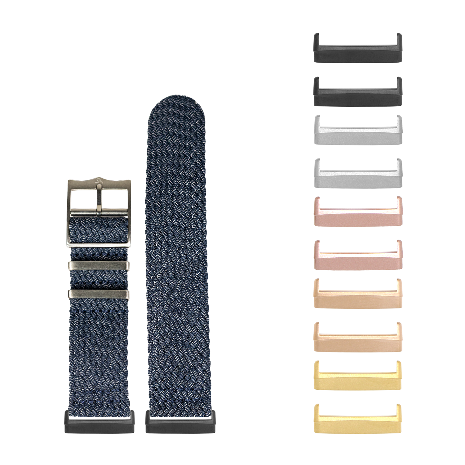 [Fitbit Versa 3 & 4/Sense 1 & 2] Perlon - Two Tone Navy Blue