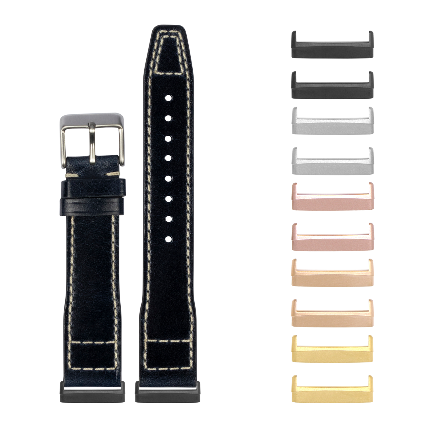[Fitbit Versa 3 & 4/Sense 1 & 2] Pilot Leather - Black