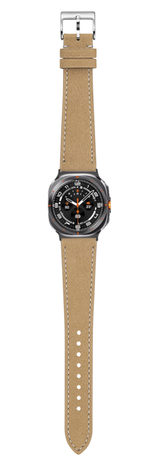 [Galaxy Watch 7 Ultra] Alcantara Leather - Brown | White Stitching