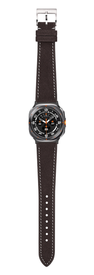 [Galaxy Watch 7 Ultra] Alcantara Leather - Dark Brown | White Stitching