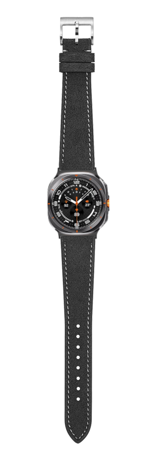 [Galaxy Watch 7 Ultra] Alcantara Leather - Dark Grey | White Stitching