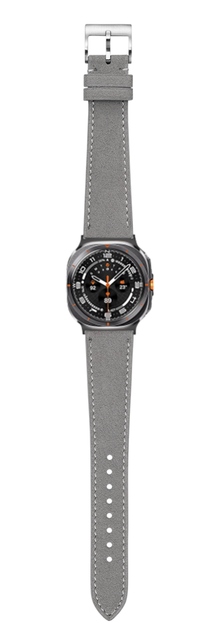 [Galaxy Watch 7 Ultra] Alcantara Leather - Grey | White Stitching