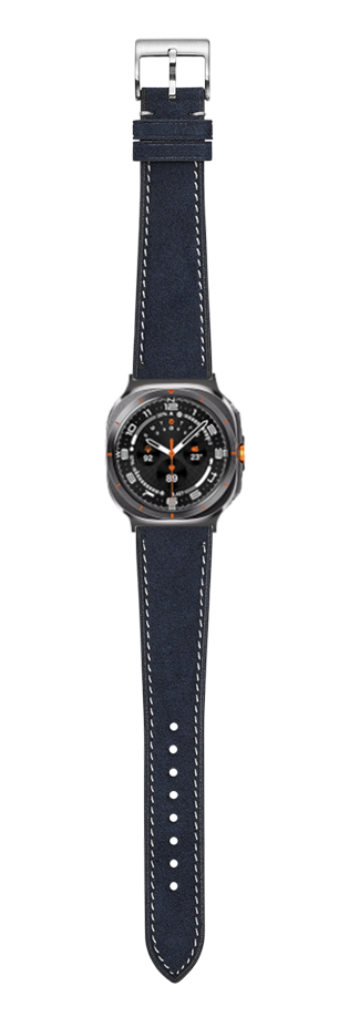 [Galaxy Watch 7 Ultra] Alcantara Leather - Navy Blue with White Stitching