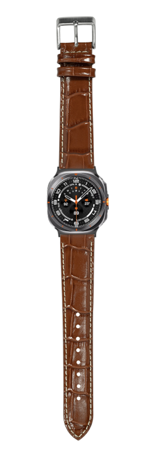 [Galaxy Watch 7 Ultra] Alligator Leather - Brown | Contrast Stitching