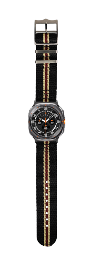 [Galaxy Watch 7 Ultra] Cross Militex - Black / Beige / Maroon