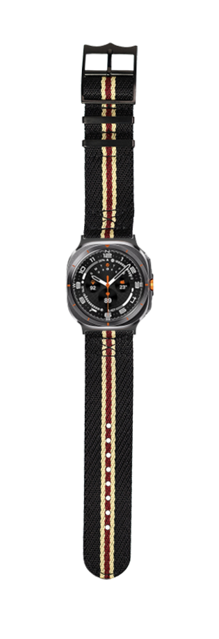 [Galaxy Watch 7 Ultra] Cross Militex - Black / Beige / Maroon [Black Hardware]