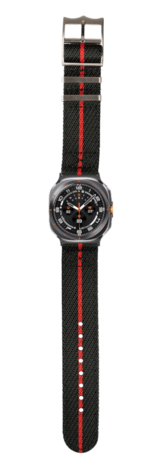 [Galaxy Watch 7 Ultra] Cross Militex - Black and Red Stripe