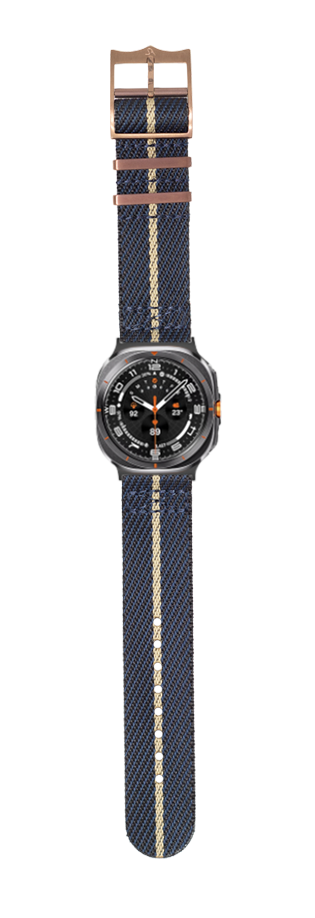 [Galaxy Watch 7 Ultra] Cross Militex - Blue / Wheat [Bronze Coloured Hardware]