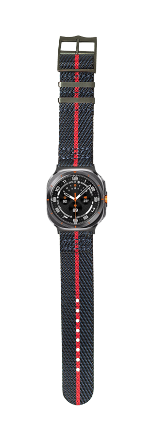 [Galaxy Watch 7 Ultra] Cross Militex - Night Blue / Red [Black Hardware]