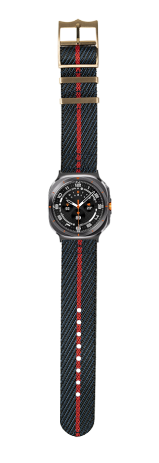 [Galaxy Watch 7 Ultra] Cross Militex - Night Blue / Red [Rose Gold Hardware]