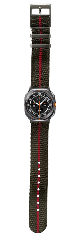 [Galaxy Watch 7 Ultra] Cross Militex - Olive Green / Red