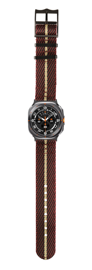 [Galaxy Watch 7 Ultra] Cross Militex - Wine Red / Wheat [Black Hardware]