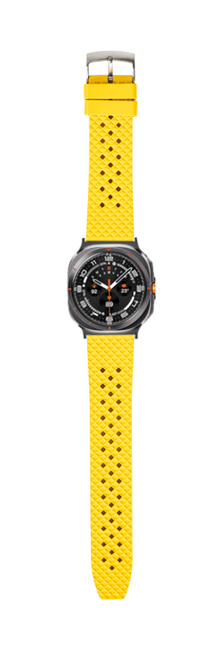 [Galaxy Watch 7 Ultra] King Honeycomb FKM Rubber - Yellow