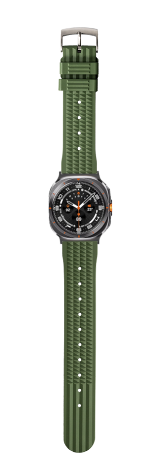 [Galaxy Watch 7 Ultra] King Waffle FKM Rubber - Army Green