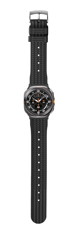 [Galaxy Watch 7 Ultra] King Waffle FKM Rubber - Black