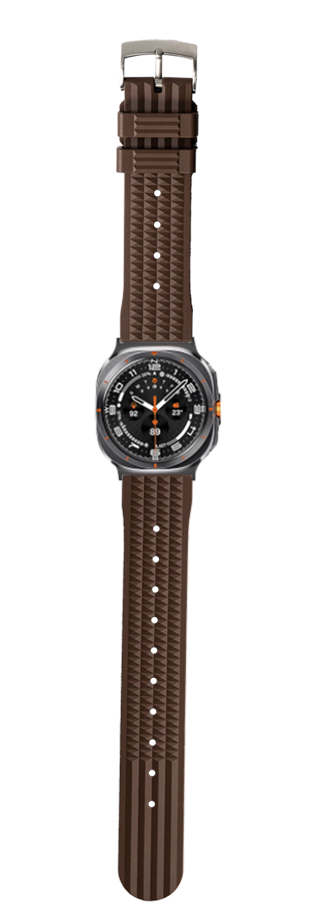 [Galaxy Watch 7 Ultra] King Waffle FKM Rubber - Coffee Brown