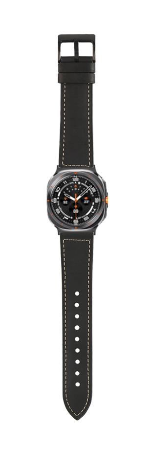 [Galaxy Watch 7 Ultra] Leather Hybrid - Black | Brown Stitching