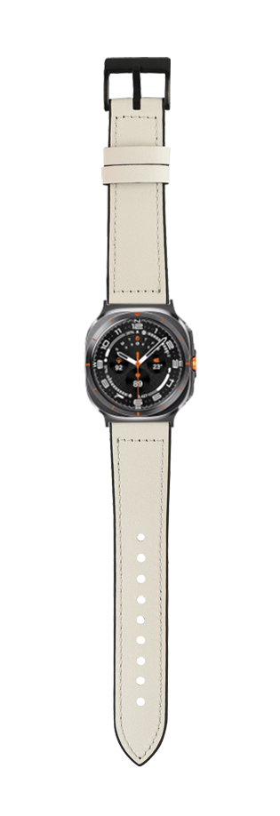 [Galaxy Watch 7 Ultra] Leather Hybrid - White