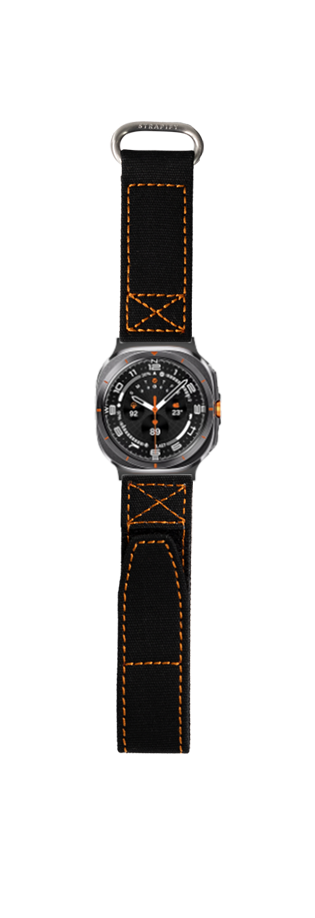 [Galaxy Watch 7 Ultra] Military Velcro - Black/Orange