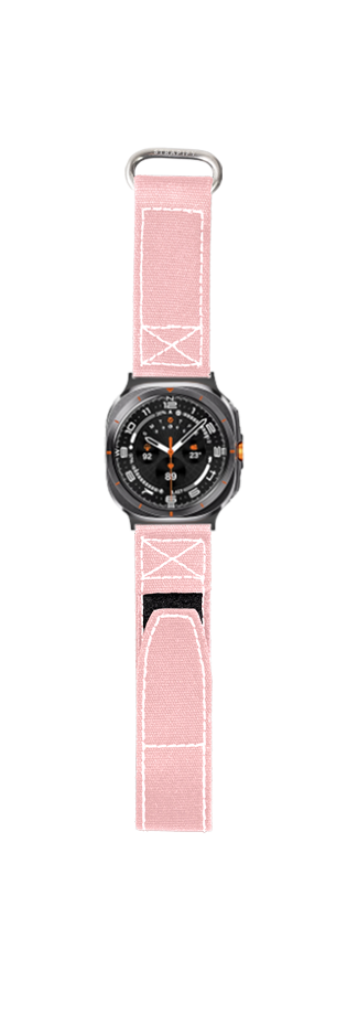 [Galaxy Watch 7 Ultra] Military Velcro - Pink | White Stitching