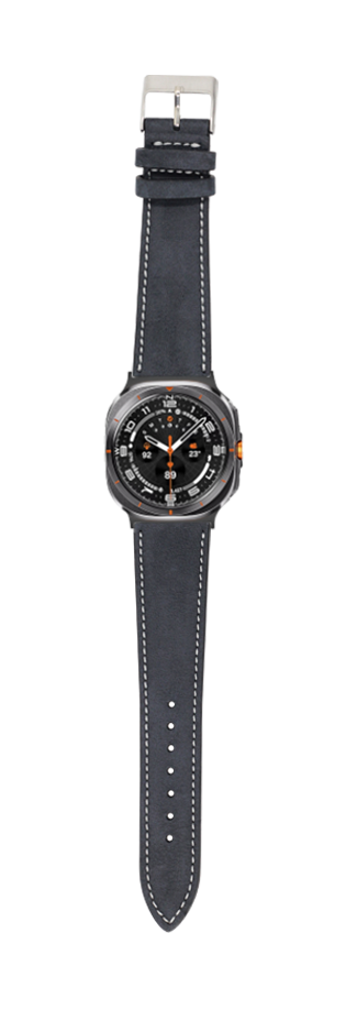 [Galaxy Watch 7 Ultra] Nubuck Leather - Black | White Stitching