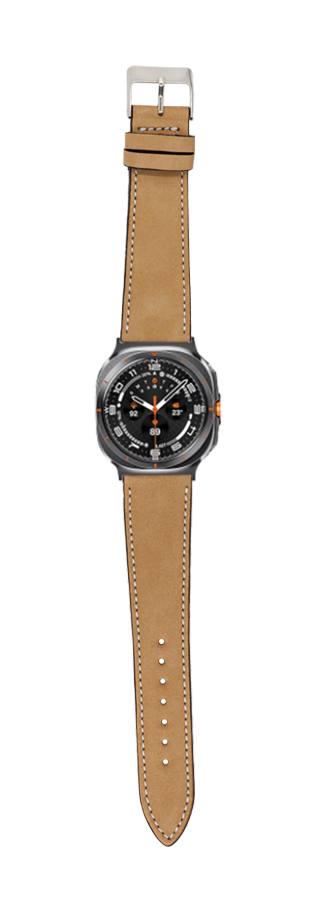 [Galaxy Watch 7 Ultra] Nubuck Leather - Brown | White Stitching