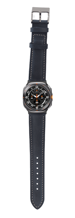 [Galaxy Watch 7 Ultra] Padded Leather - Navy Blue | Beige Stitching