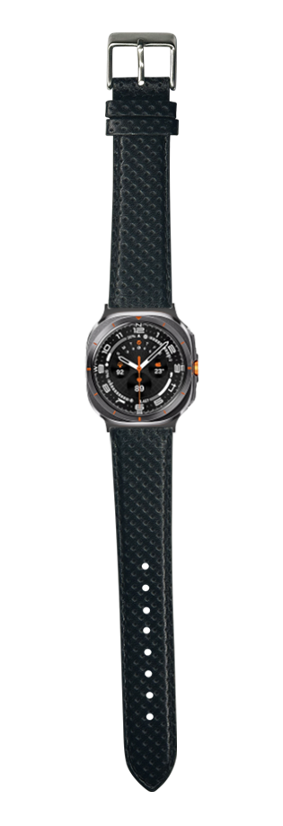 [Galaxy Watch 7 Ultra] Perforated Racing Leather Straps - Black