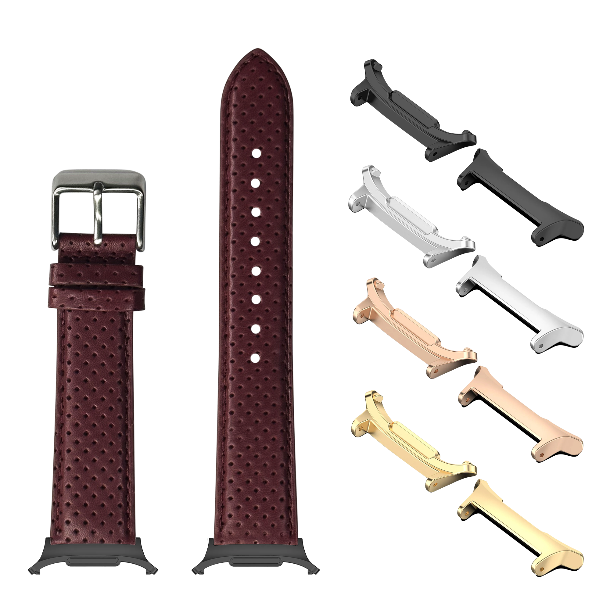 [Galaxy Watch 7 Ultra] Perforated Racing Leather Straps - Maroon