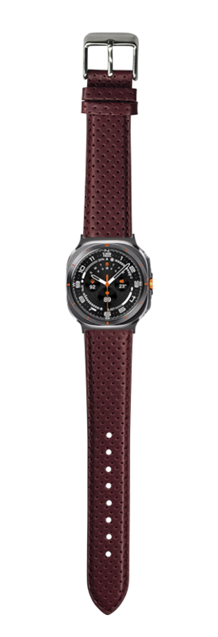 [Galaxy Watch 7 Ultra] Perforated Racing Leather Straps - Maroon