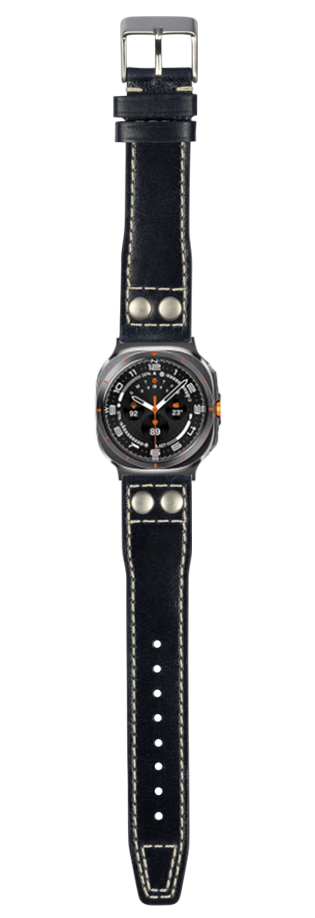 [Galaxy Watch 7 Ultra] Pilot Leather with Rivets - Black