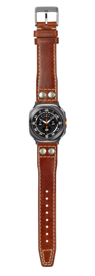 [Galaxy Watch 7 Ultra] Pilot Leather with Rivets - Brown