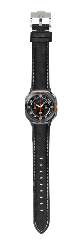 [Galaxy Watch 7 Ultra] Sailcloth - Black | White Stitching