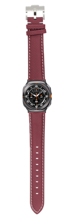 [Galaxy Watch 7 Ultra] Sailcloth - Burgundy Red | White Stitching