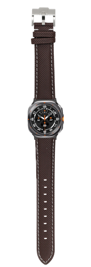 [Galaxy Watch 7 Ultra] Sailcloth - Coffee Brown | White Stitching